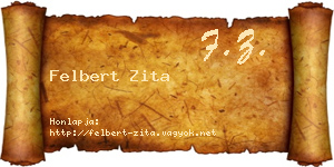 Felbert Zita névjegykártya